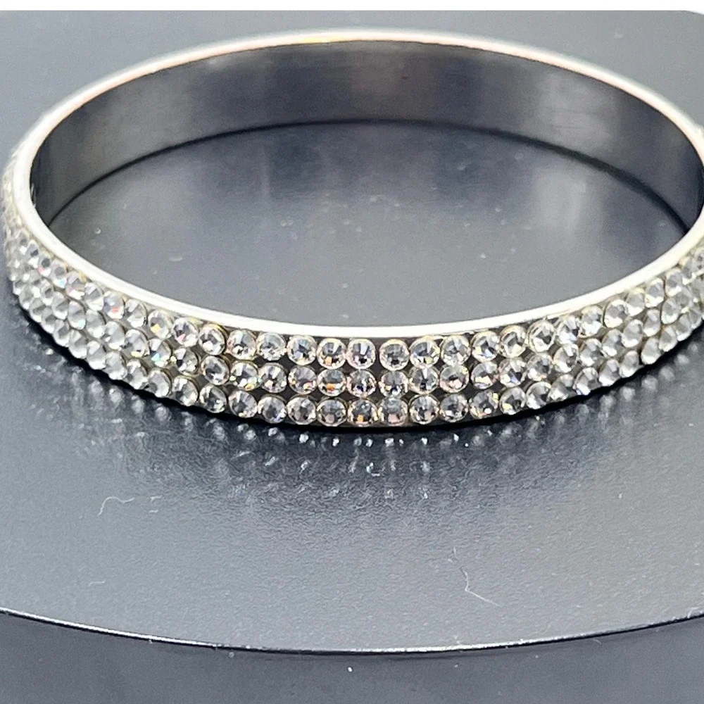 Kate Spade New York Razzle‎ Dazzle Heavy Metals Row Bangle Silver Bracelet
